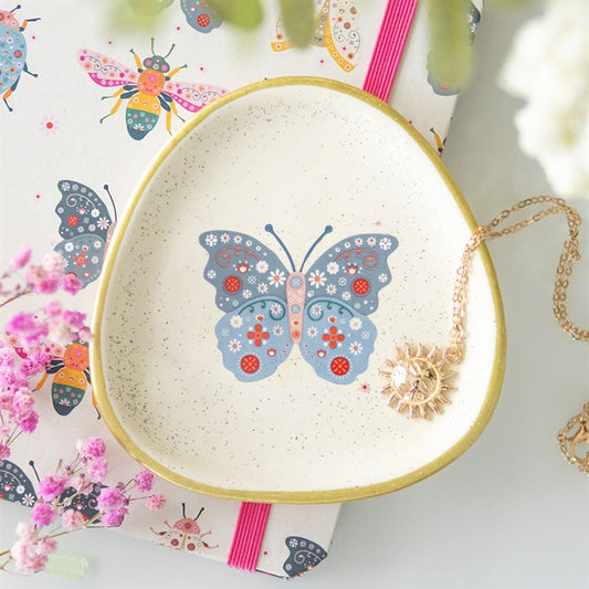 Floral ButterflyTrinket Dish N/A