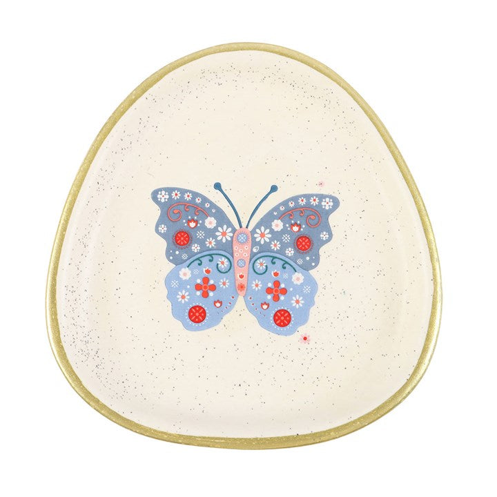 Floral ButterflyTrinket Dish N/A