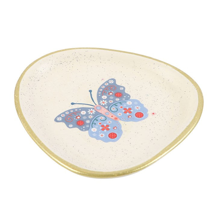 Floral ButterflyTrinket Dish N/A