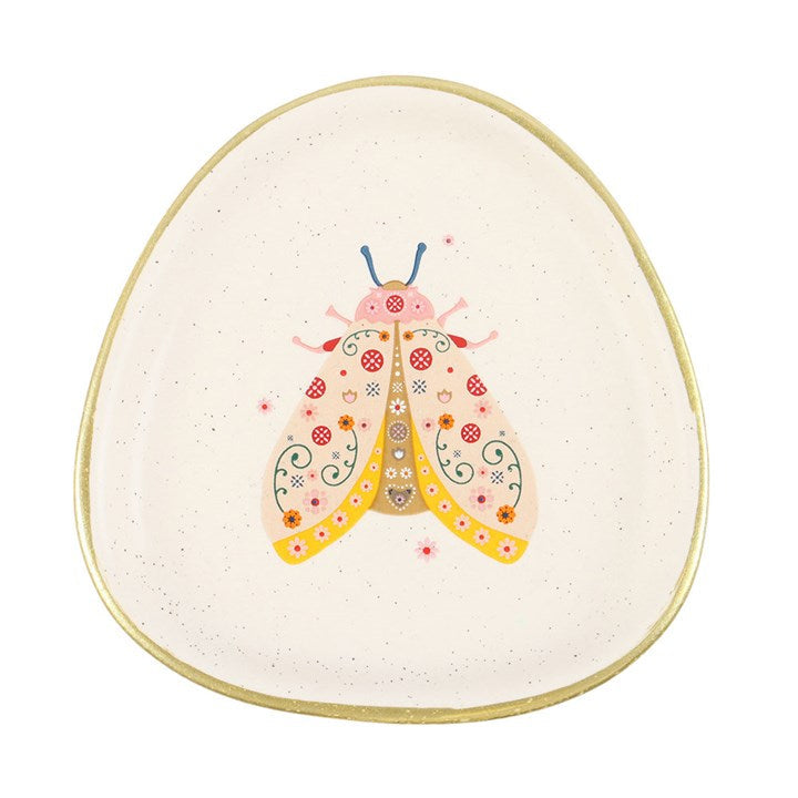 Floral Moth Trinket Dish N/A