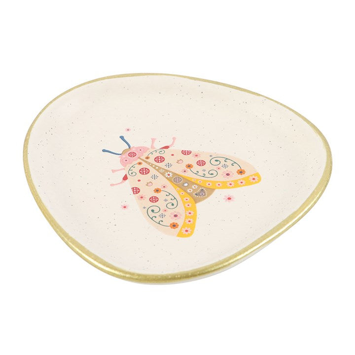 Floral Moth Trinket Dish N/A