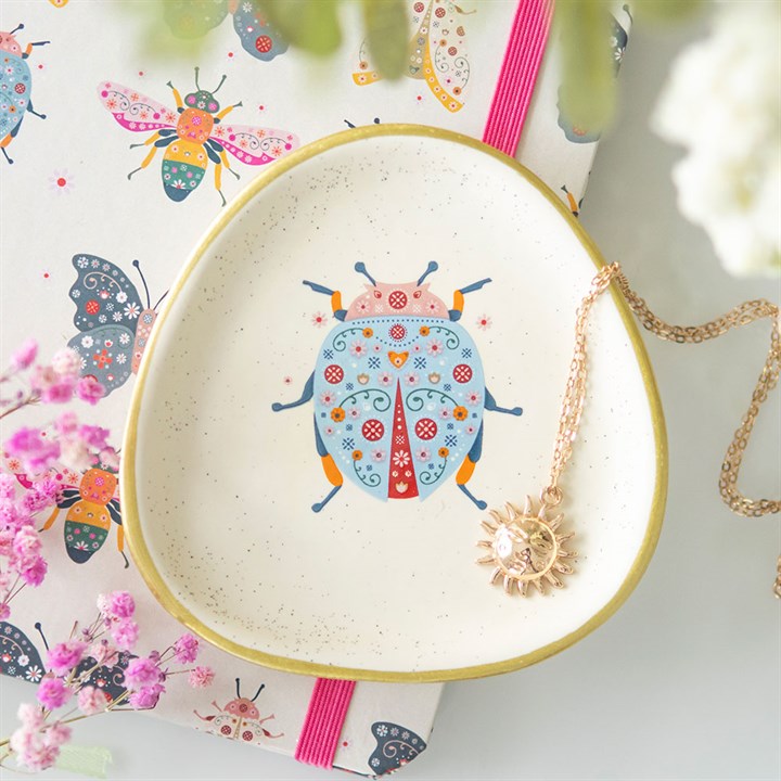 Floral Ladybird Trinket Dish N/A