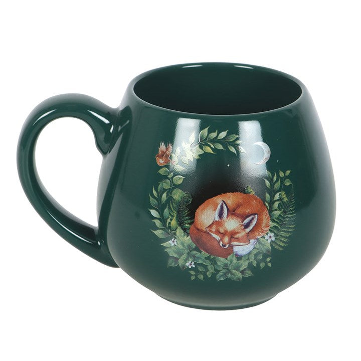 Green Sleeping Fox Rounded Mug N/A