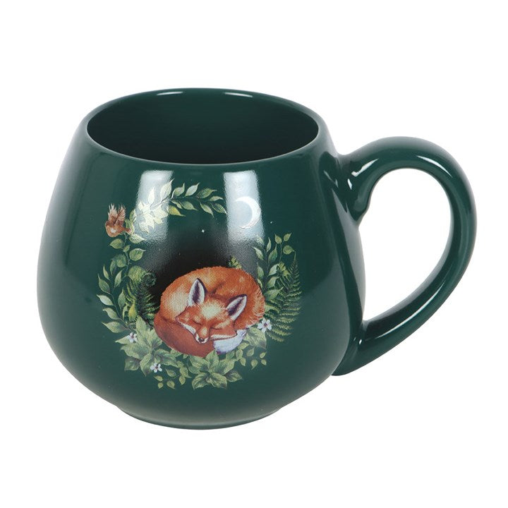 Green Sleeping Fox Rounded Mug N/A