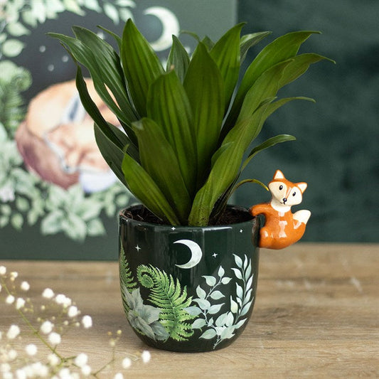 Green Forest Plant Pot with Fox N/A