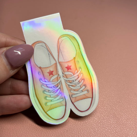 Pink converse trainer magnetic bookmark