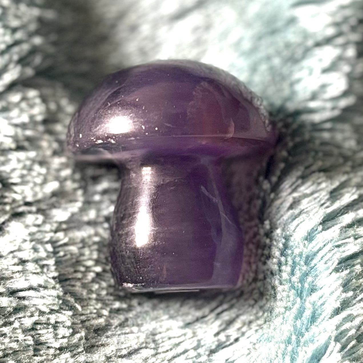 Purple fluorite mushroom