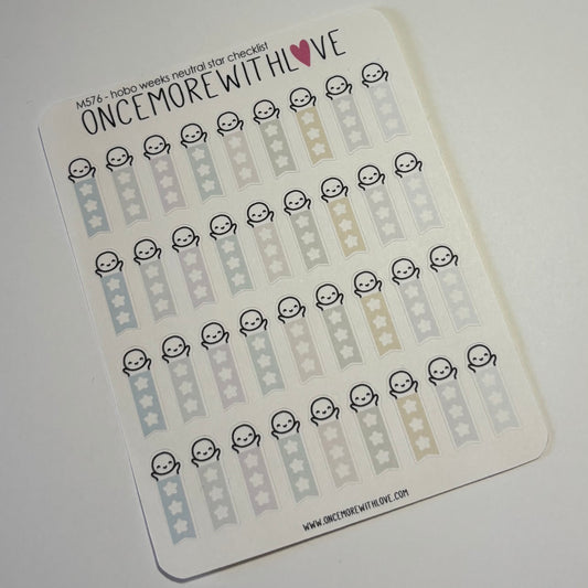 Hobonichi Weeks Tiny Neutral Star Checklist(Once More With Love)