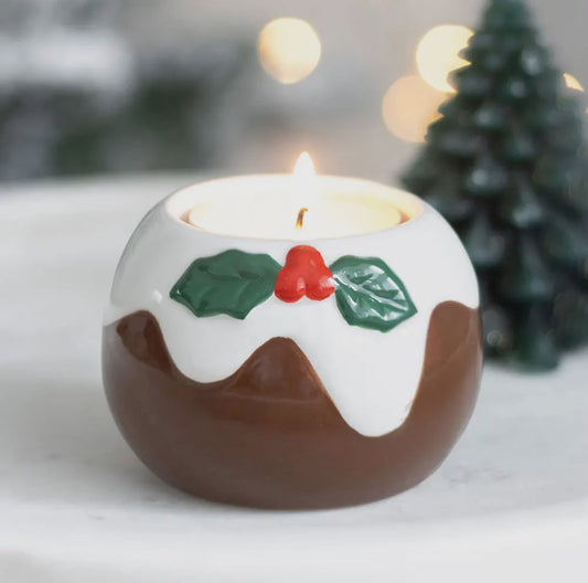 Christmas pudding tealight holder