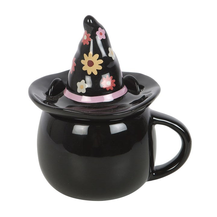 Groovy Witch Cat Lidded Mug N/A