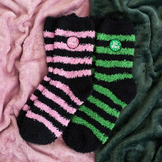 Set of 2 Good Witch and Bad Witch Fluffy Socks N/A