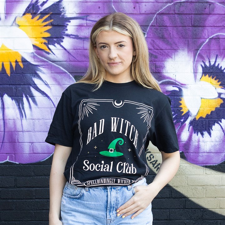 Green Bad Witch Social Club Unisex T-shirt Size M N/A