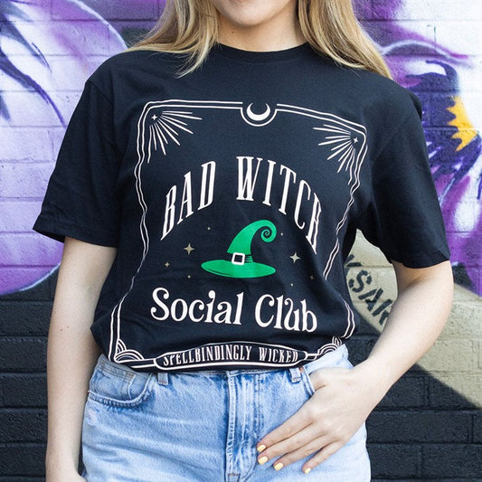 Green Bad Witch Social Club Unisex T-shirt Size XL N/A