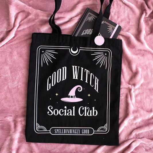 Good Witch Social Club Polycotton Tote Bag with Pin Badge N/A