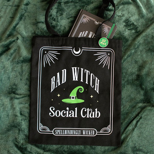 Bad Witch Social Club Polycotton Tote Bag with Pin Badge N/A