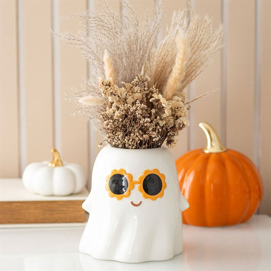Groovy Ghost Vase White Orange