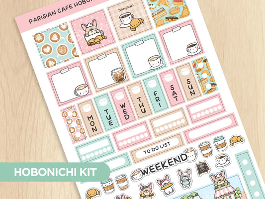 Parisian Cafe Theme Hobonichi Cousin Monthly Kit (Hubman and Chubgirl)