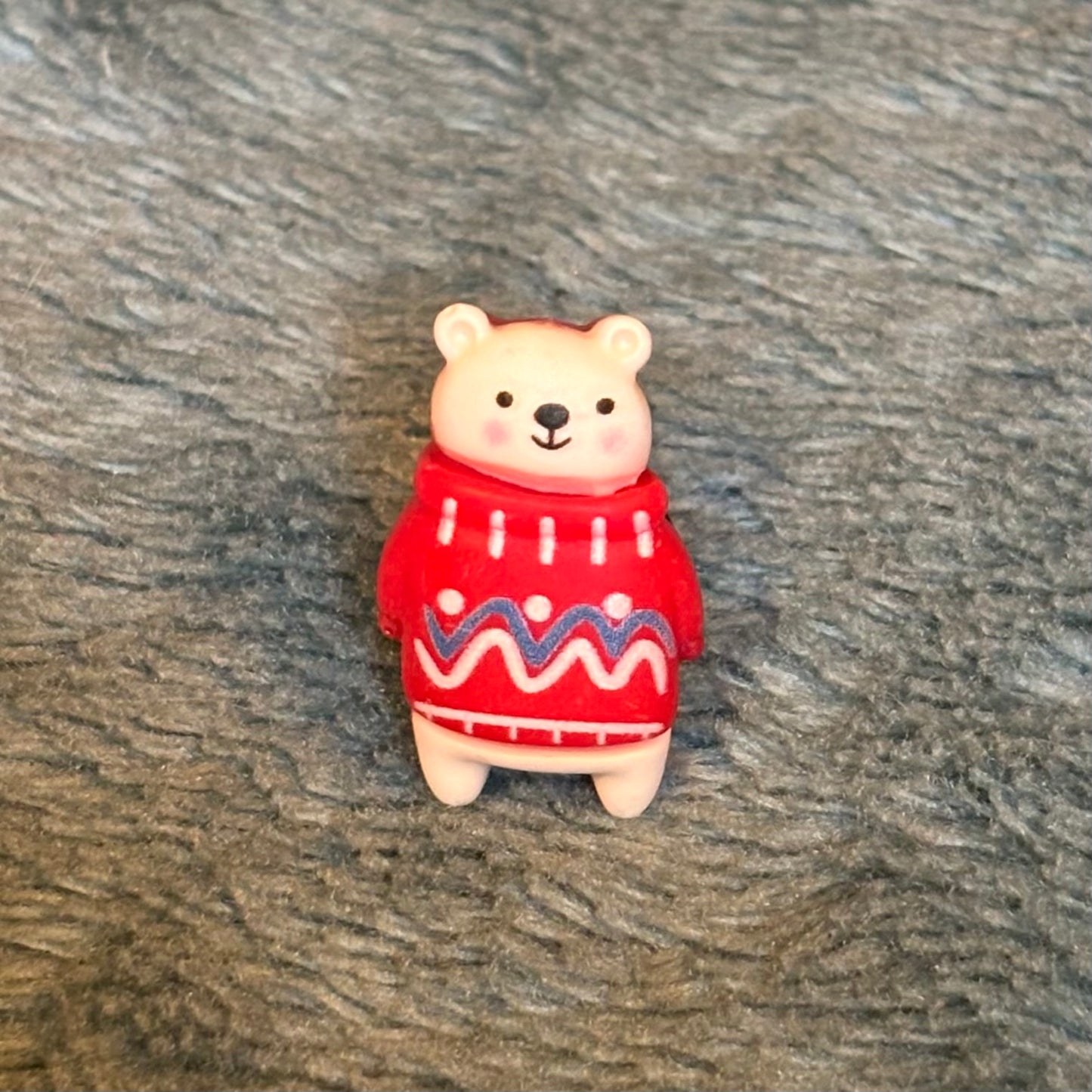 Bear in a jumper Christmas croc charm