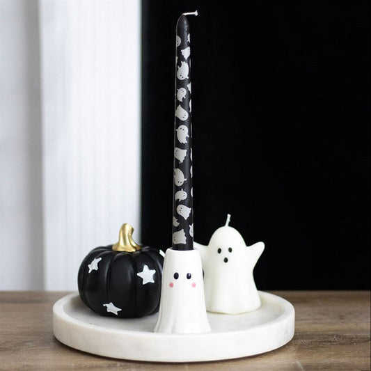 Sweet Ghost Candle Holder with Taper Candle N/A