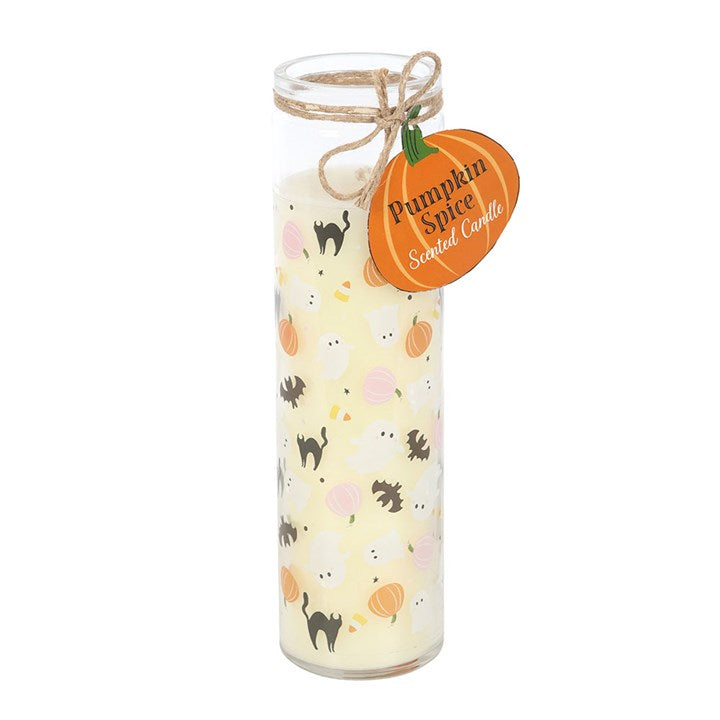 Sweet and Spooky Print Candy Corn Tube Candle N/A