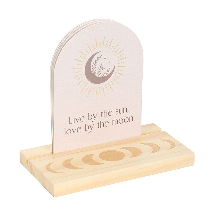 Luna Moth Affirmation Cards with Wooden Stand N/A