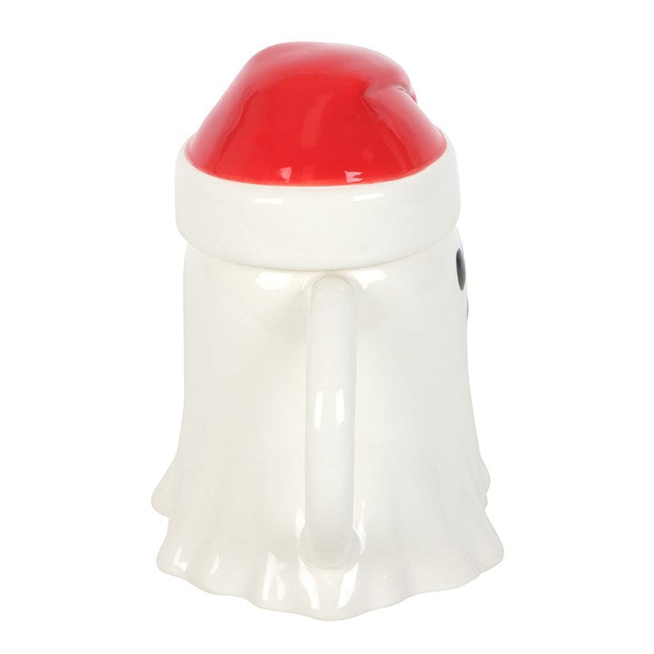 Ghost Shaped Mug with Santa Hat Lid N/A