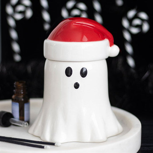 Ghost with Santa Hat Oil Burner and Wax Warmer N/A