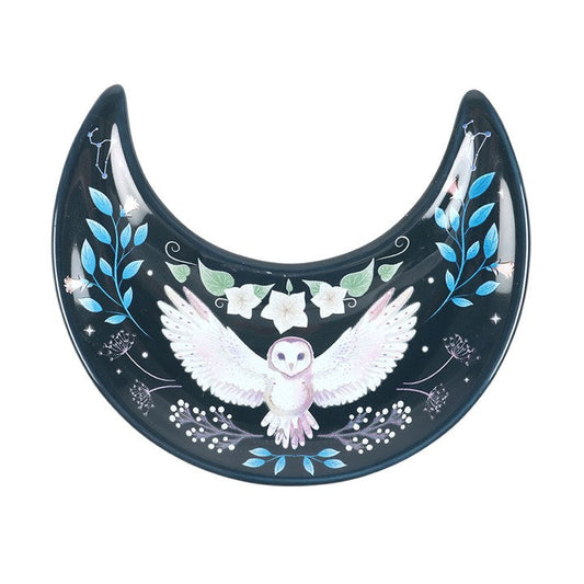 Crescent Moon Owl Trinket Dish N/A
