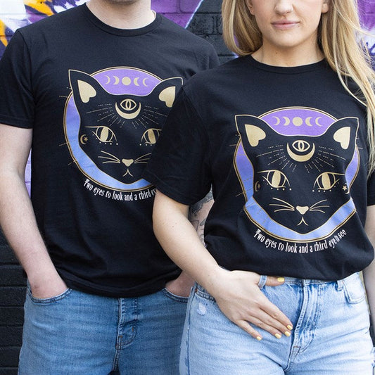 Mystic Mog Black Cat Unisex T-shirt Size XL N/A