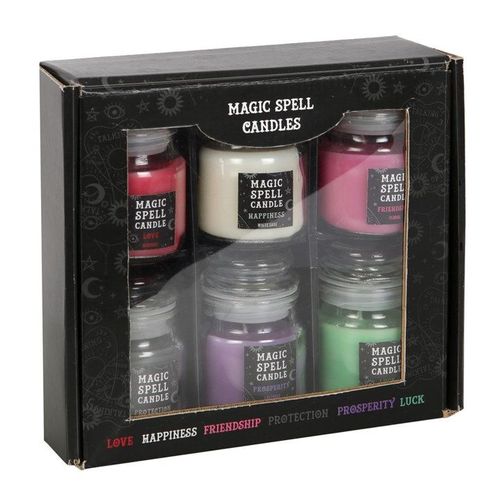 Magic Spell Candle Jar Gift Set Front Black White