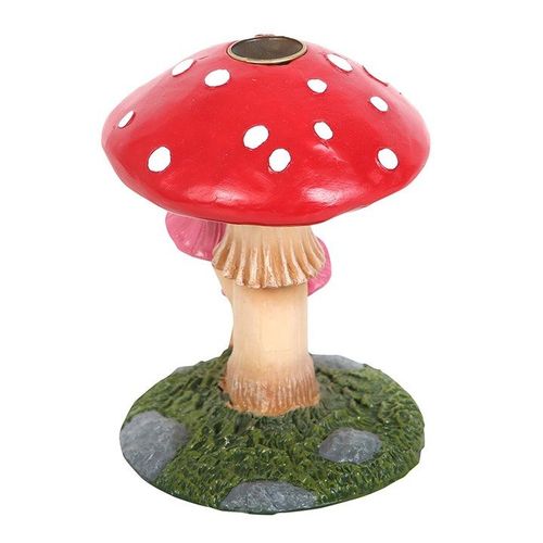 Mushroom Backflow Incense Burner side cream pink