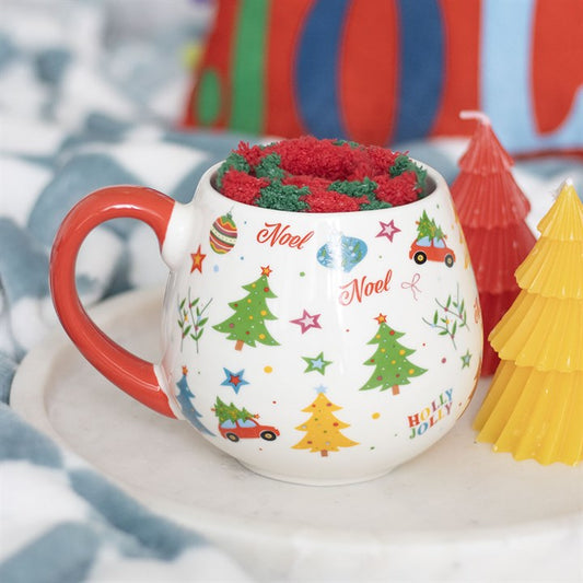 Nostalgic Christmas Print Mug and Socks Set N/A
