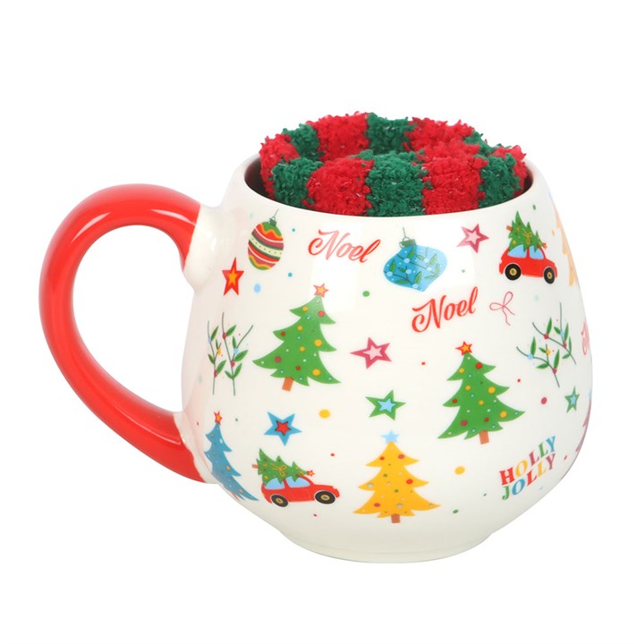 Nostalgic Christmas Print Mug and Socks Set N/A