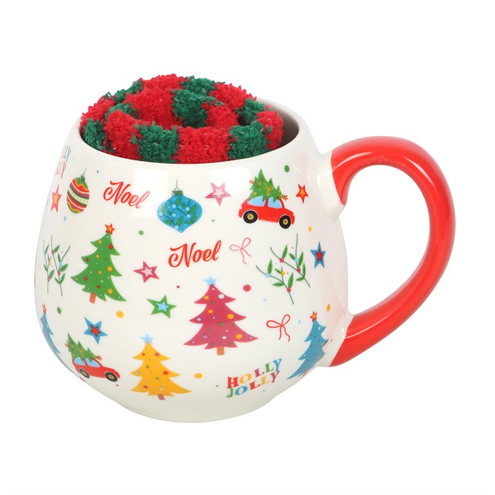 Nostalgic Christmas Print Mug and Socks Set N/A