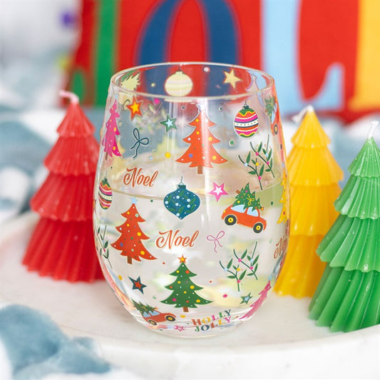 Nostalgic Christmas Print Stemless Glass N/A