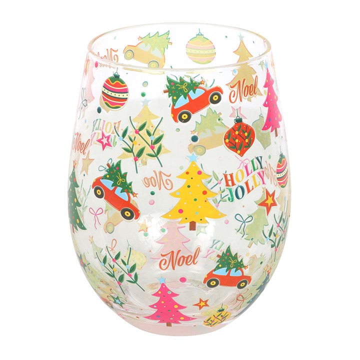 Nostalgic Christmas Print Stemless Glass N/A