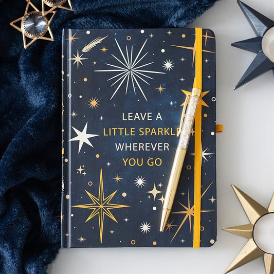 Leave A Little Sparkle A5 Notebook with Citrine Pen N/A