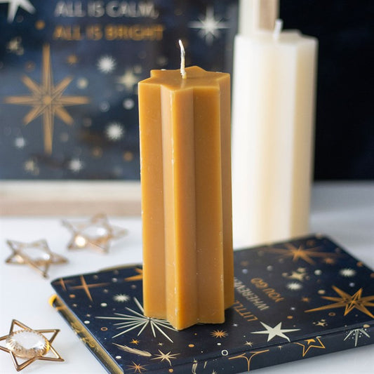 Gold Starry Night Star Shaped Taper Candle N/A