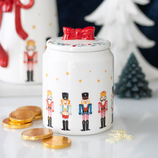 Nutcracker Storage Jar with Bow N/A