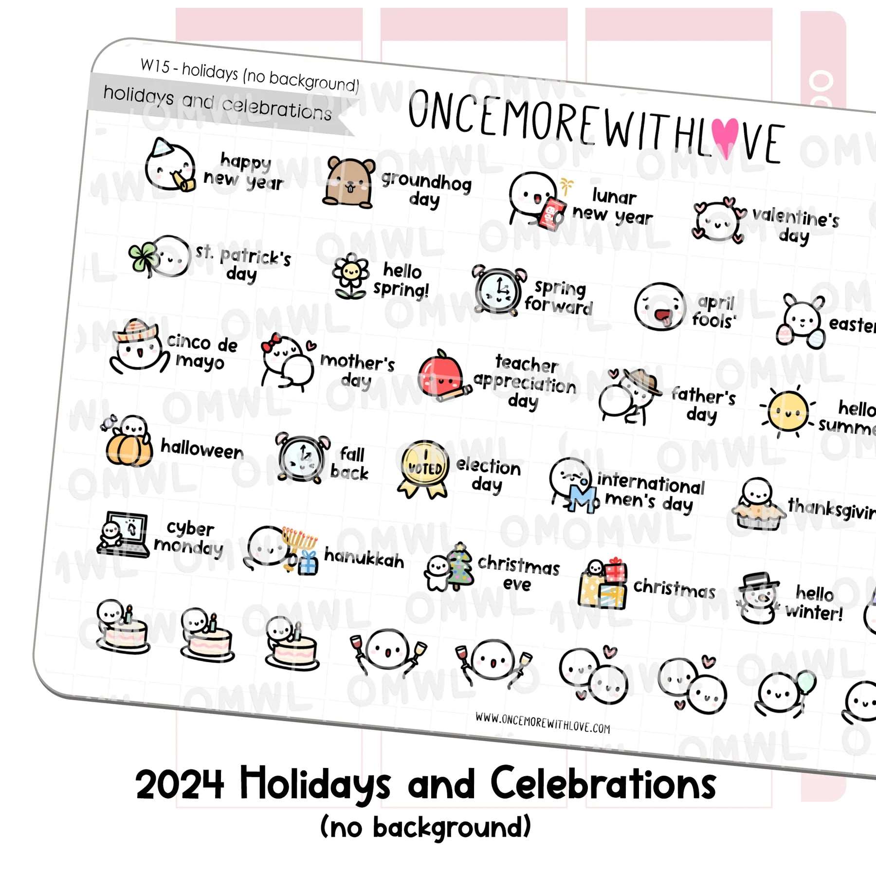 Annual Holiday and Celebrations Planner Stickers