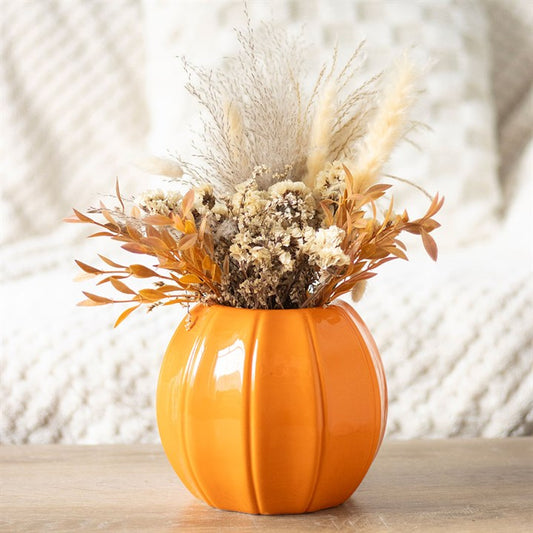 Orange Pumpkin Vase Face Orange Yellow