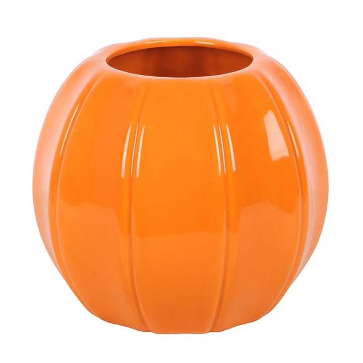 Orange Pumpkin Vase Front Orange Yellow