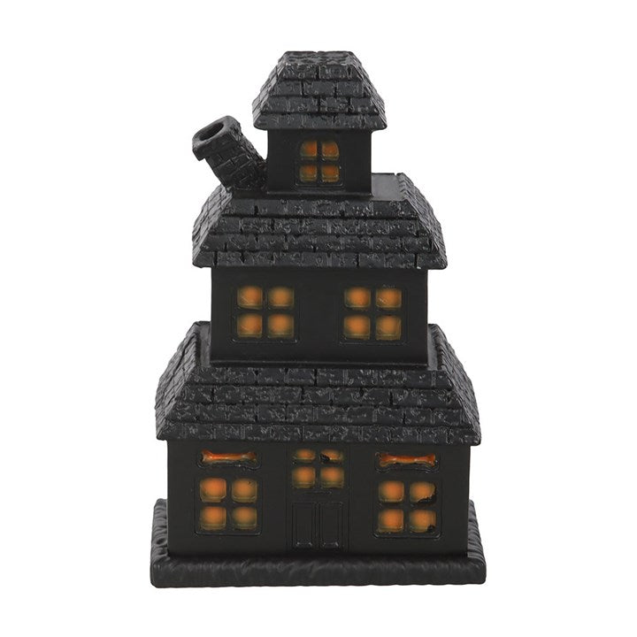 Black Haunted House Incense Cone Holder N/A