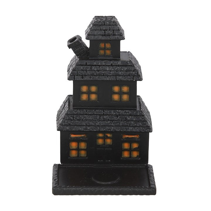 Black Haunted House Incense Cone Holder N/A