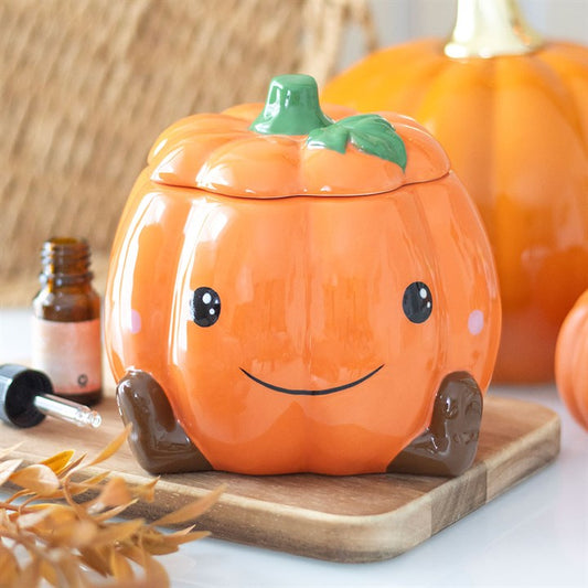 Cute Smiling Pumpkin Oil Burner and Wax Warmer N/A