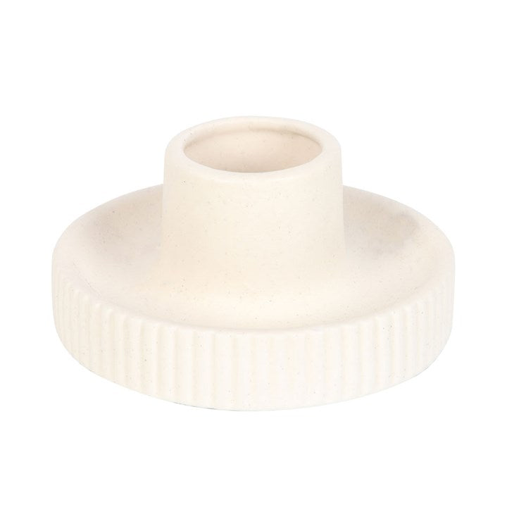 Cream Ribbed Smudge Bowl N/A
