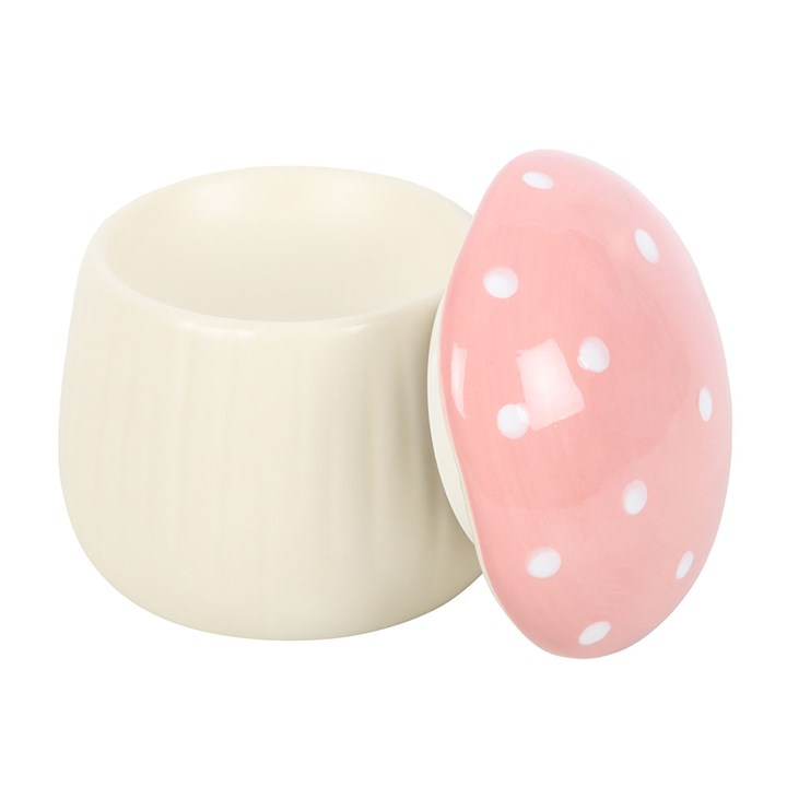 Pink Mushroom Oil Burner Back Top Off White Pink