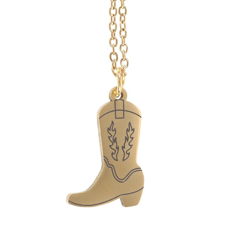 Cowboy Boot Necklace on Greeting Card N/A