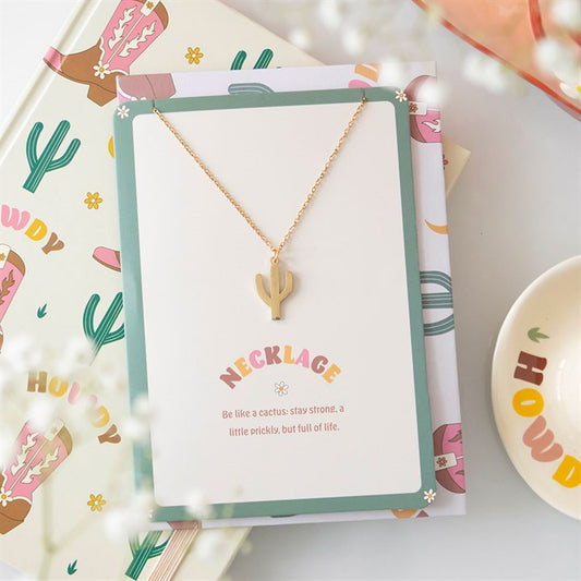 Cactus Necklace on Greeting Card N/A