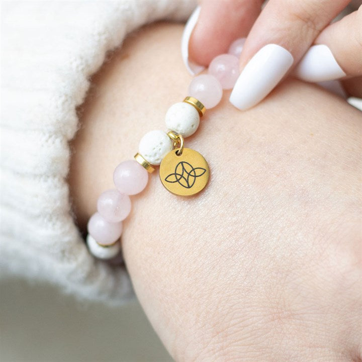 Self Love Rose Quartz Crystal Essential Oil Bracelet N/A